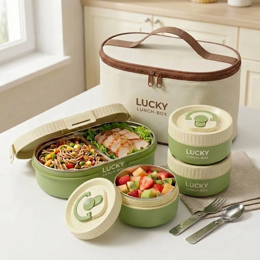 Food Storage With Dividers - Kotak Bekal Bento Termal dari Baja