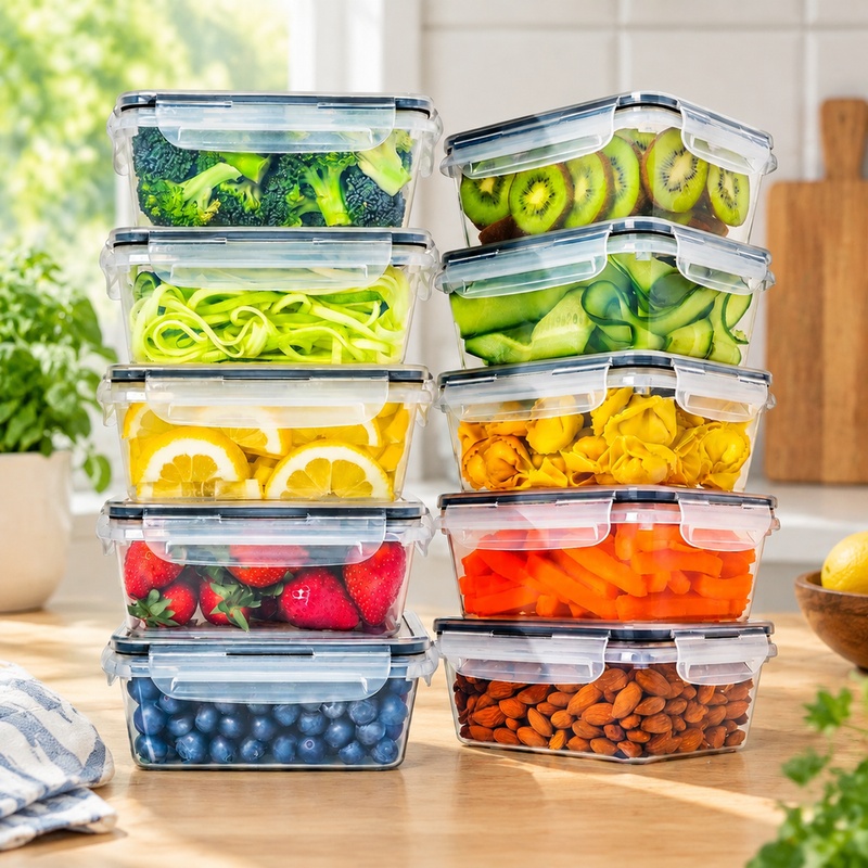 Food Storage Labels - Satu set berisi 10 wadah penyimpanan