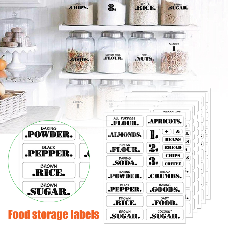 Food Storage Labels - 132 Buah Stiker Makanan Dapur Tahan