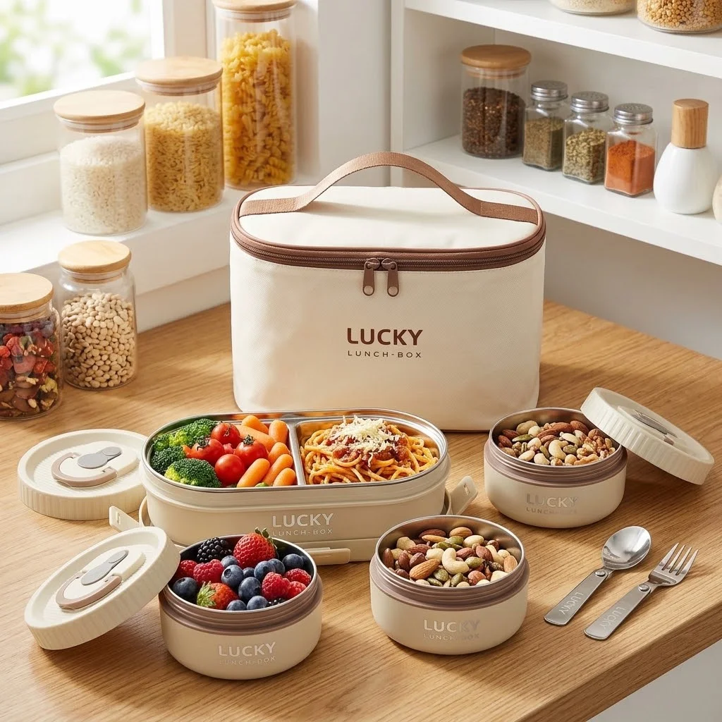Food Storage With Dividers - Kotak Bento Baja Tahan Karat 304