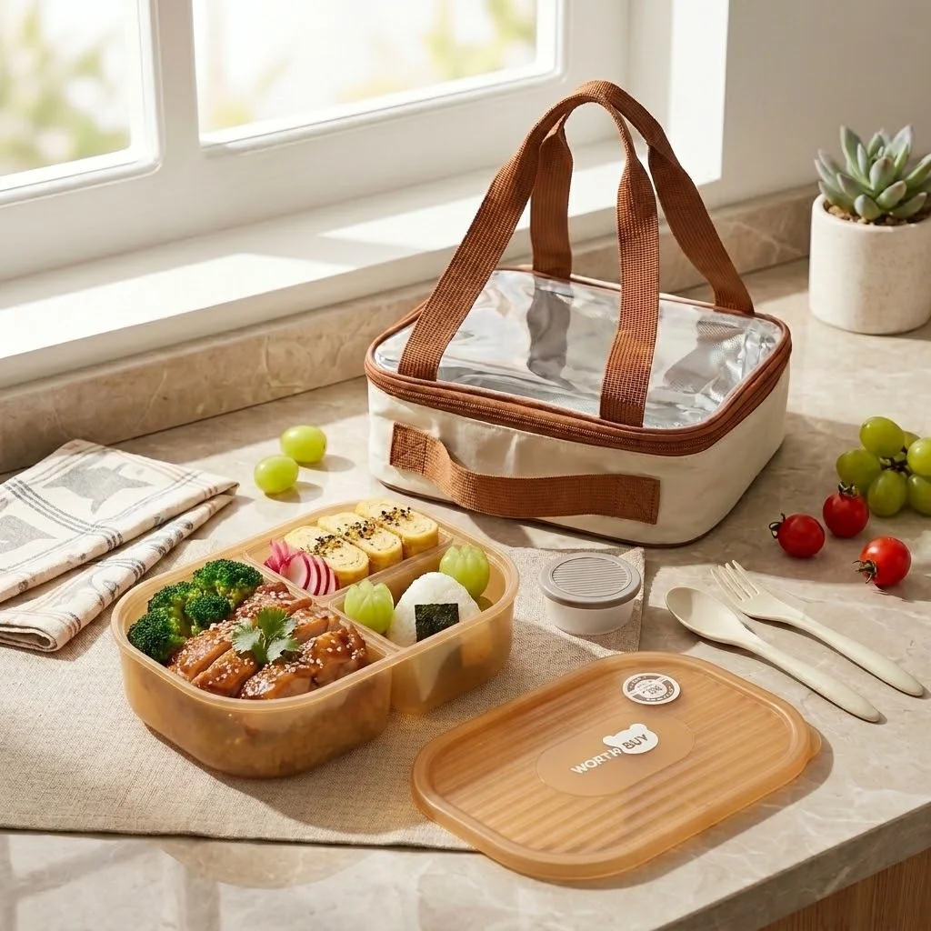 Kotak Bento Plastik dengan Sek - Food Storage With Dividers ulasan dan harga