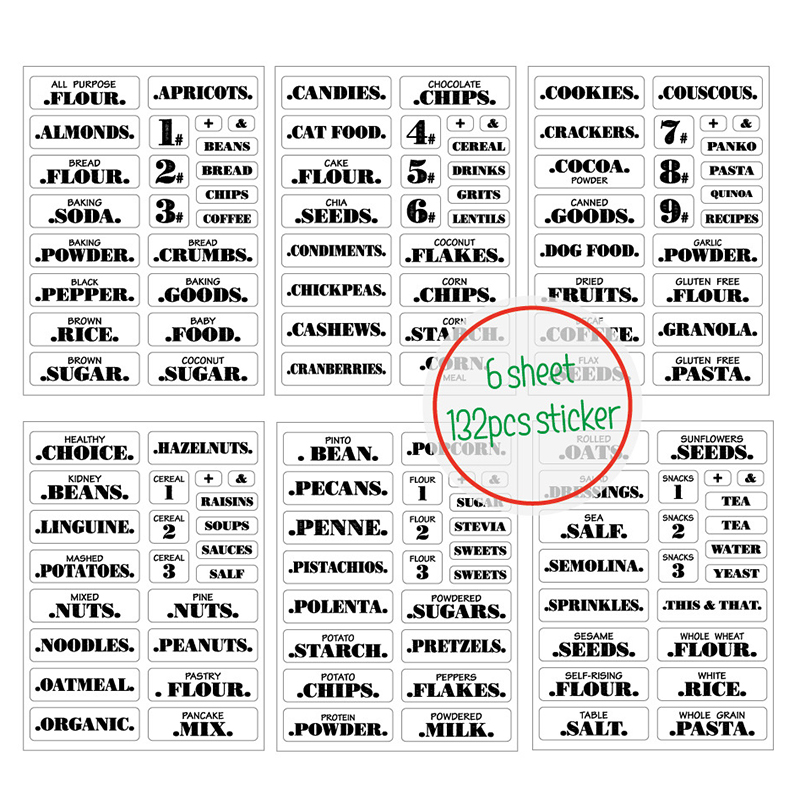 132 Buah Stiker Makanan Dapur  - Food Storage Labels ulasan dan harga
