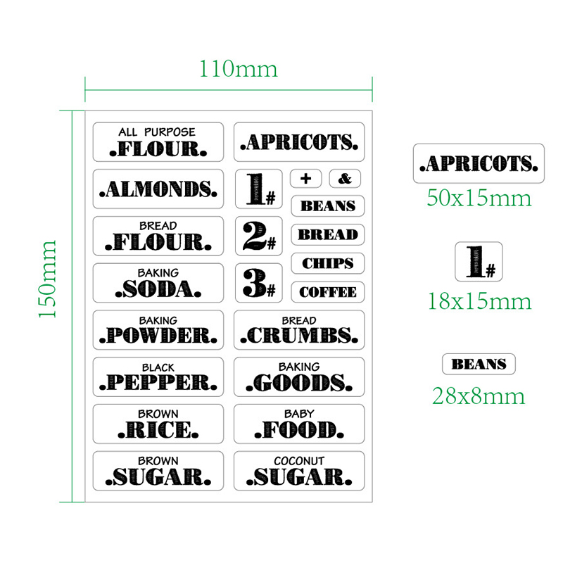 132 Buah Stiker Makanan Dapur  - Food Storage Labels ulasan dan harga