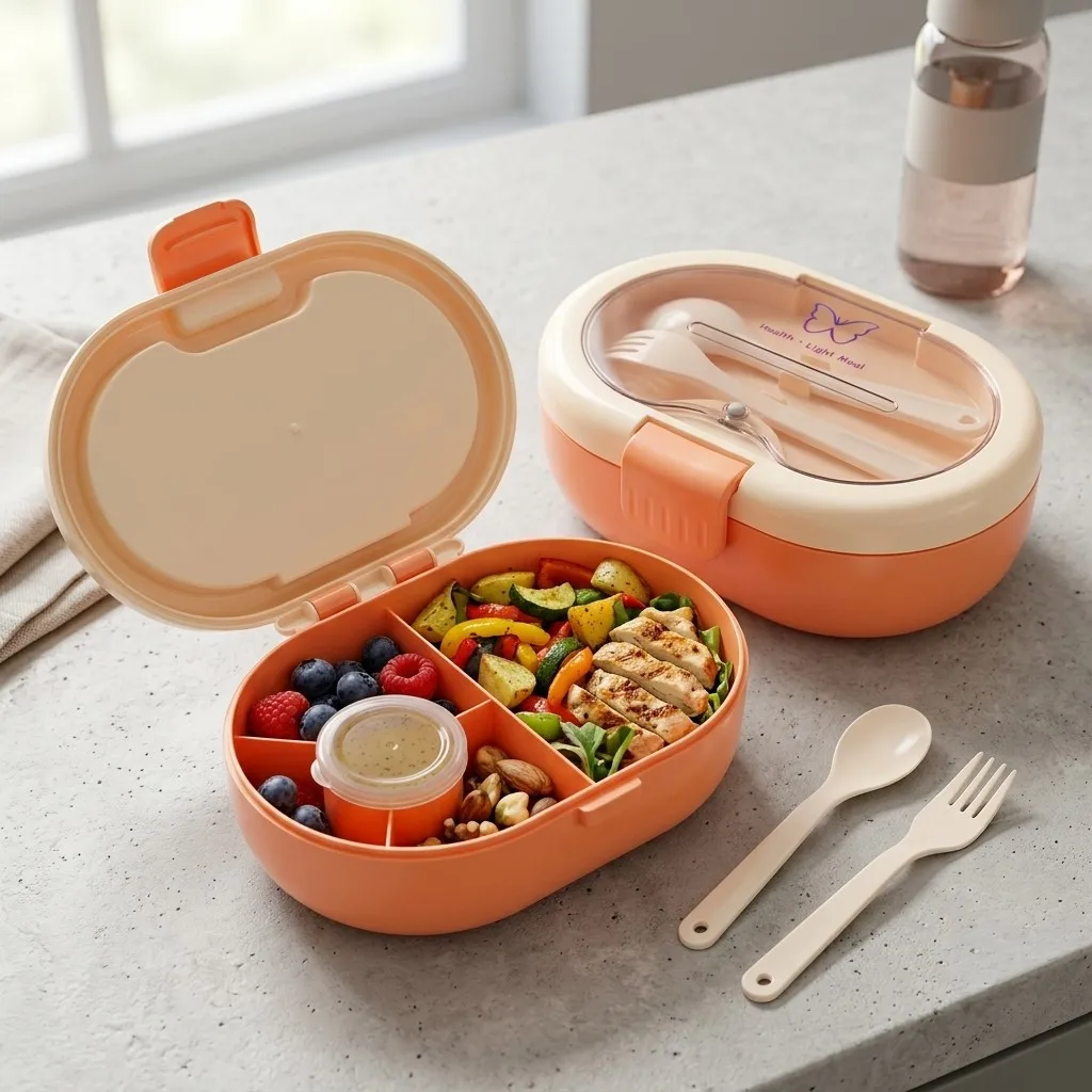 Kotak Bekal Bento Plastik deng - Food Storage With Dividers ulasan dan harga