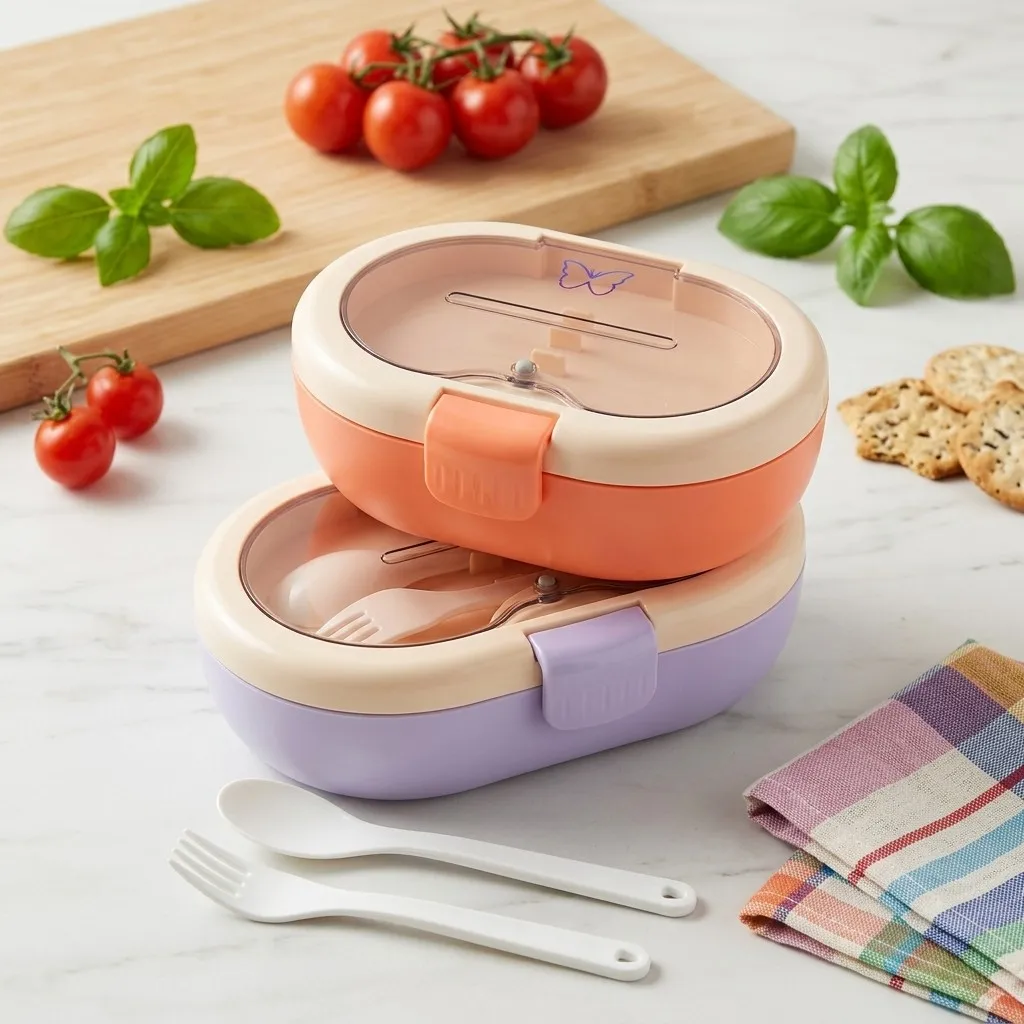 Kotak Bekal Bento Plastik deng - Food Storage With Dividers ulasan dan harga